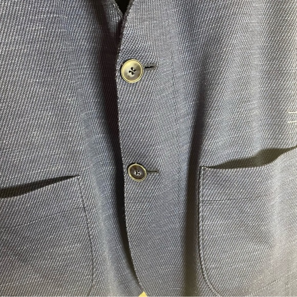RYE 51 Jersey Cotton Distressed Pique Soft Jacket in Navy size 52 - Picture 4 of 12